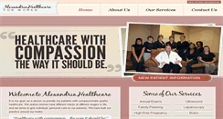 Desktop Screenshot of alexandriahealthcare.com